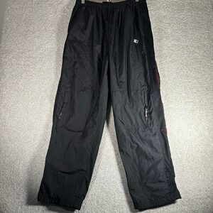 Y2K starter black and red striped baggy nylon windbreaker track pants